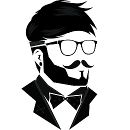 帅气眼镜男人剪影