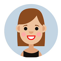 圆形笑脸人物头像矢量