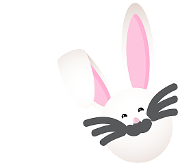 复活节快乐白色兔子