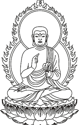 黑色线描佛祖PNG