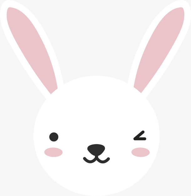 复活节白色兔子头像