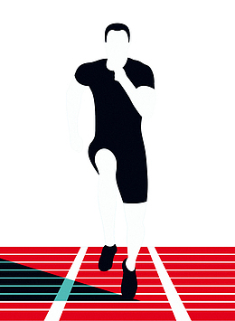 卡通装饰人物介绍海报设计跑步的