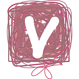 卡通手绘圆圈字母V