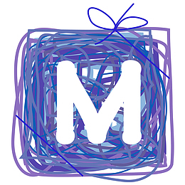 卡通手绘圆圈字母M