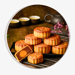 中秋传统美食月饼元素