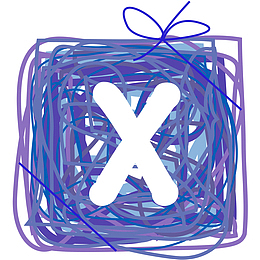 卡通手绘圆圈字母X