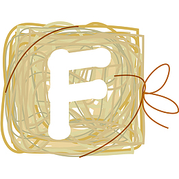 卡通手绘圆圈字母F