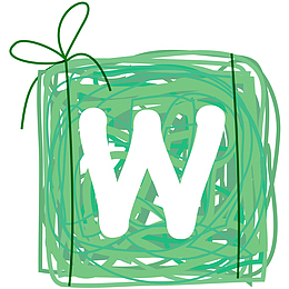 卡通手绘圆圈字母W