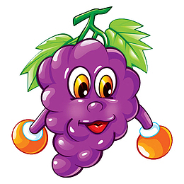 卡通手绘葡萄人物