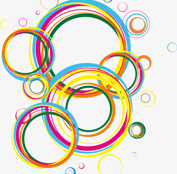 手绘彩色圆圈图案