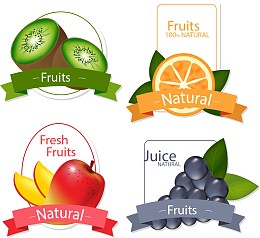 矢量手绘水果标签