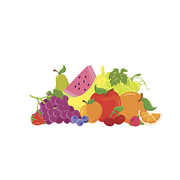 卡通缤纷水果