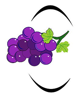紫色矢量手绘葡萄