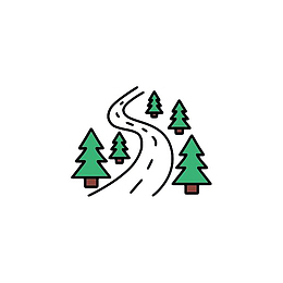 手绘线条几何小路