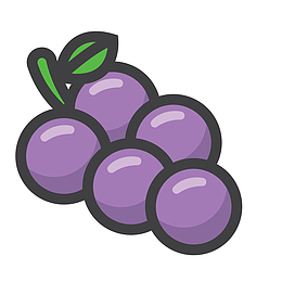 卡通葡萄手绘创意矢量免抠图png