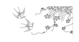 燕子可爱葡萄简笔画