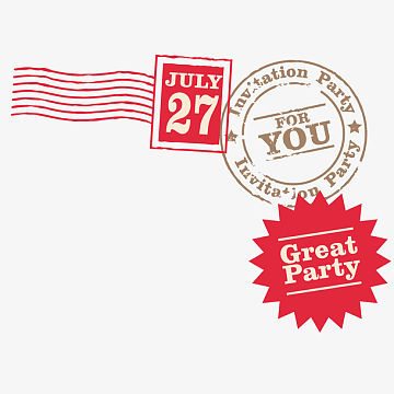 红色的邮戳设计矢量图