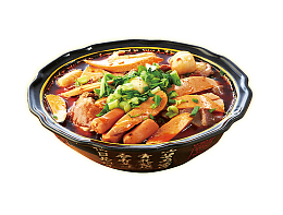免抠复古碗里的海鲜麻辣烫