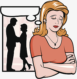 双手抱胸的伤心女人