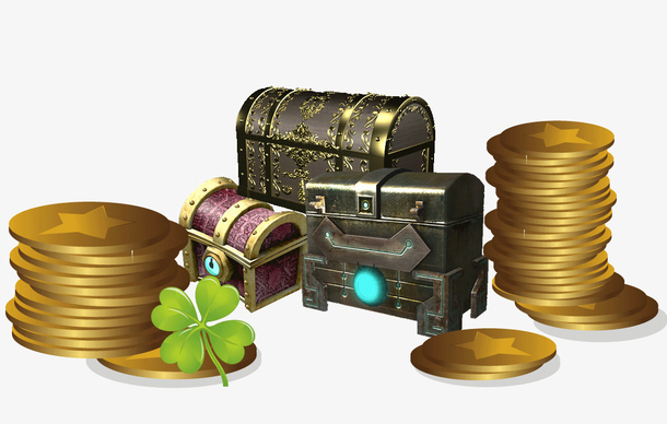 复古矢量宝箱素材