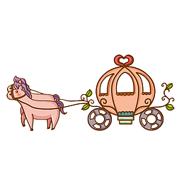 卡通南瓜马车