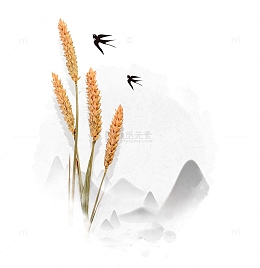 小满复古水墨海报插画