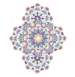 彩色波西米亚风花纹矢量图