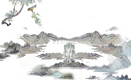 清明时节中国风黑白复古背景