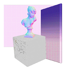 蒸汽波迷幻雕像