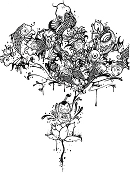 可爱的福娃手绘图