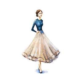 彩绘礼服腰部曲线