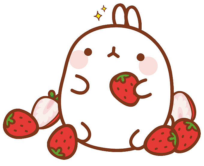 吃草莓的兔兔PNG