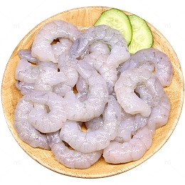 木板子上的新鲜虾仁