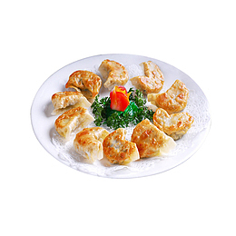 一碟精美的煎饺设计素材