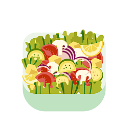 夏季手绘水果沙拉