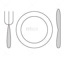 手绘卡通线条餐具
