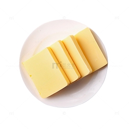 盘子里的黄油切块实物图