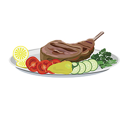 生鲜肉类羊肉骨头卡通手绘