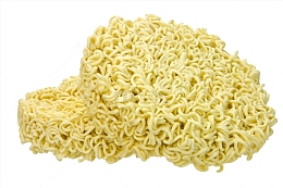 黄色圆形油榨速食面