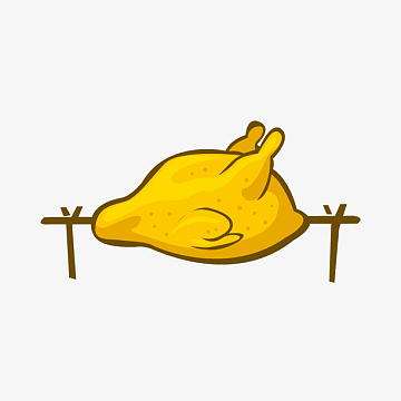 卡通手绘烤鸡鸡肉