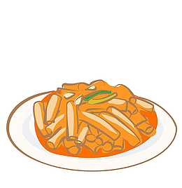 手绘的炒年糕