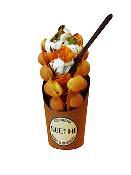 芒果蛋仔冰淇淋图片素材