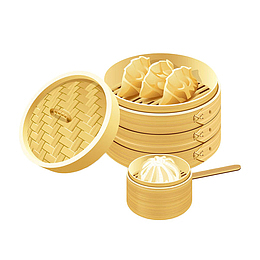 手绘饺子馒头