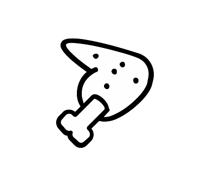 鸡翅矢量图图标