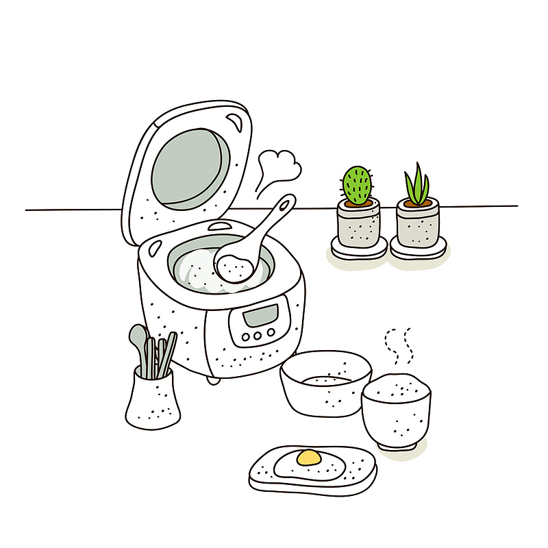 卡通手绘美味午餐