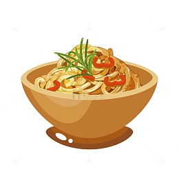 手绘卡通美食面条