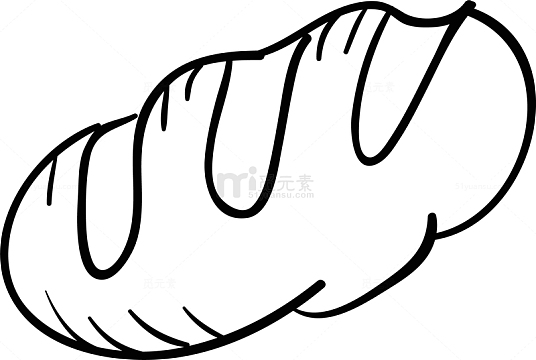 面包简笔画素材-面包简笔画图片元素-觅元素