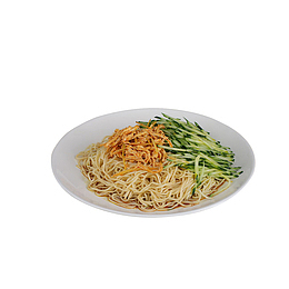 白色盘子鸡丝凉面食品餐饮