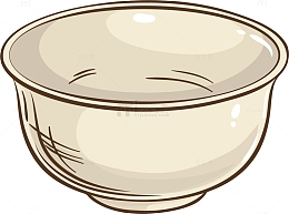 矢量图卡通手绘白色的碗