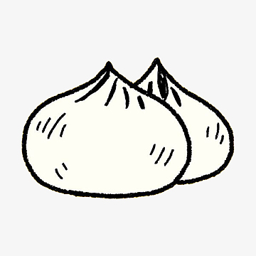 白色简约线条包子